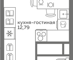 Студия, 19&nbsp;м²