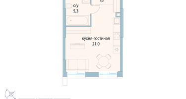 Студия, 29&nbsp;м²