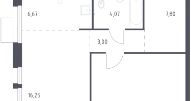 Студия, 54&nbsp;м²