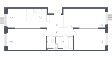 Студия, 78&nbsp;м²