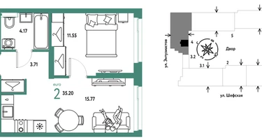 2-к. квартира, 35&nbsp;м²