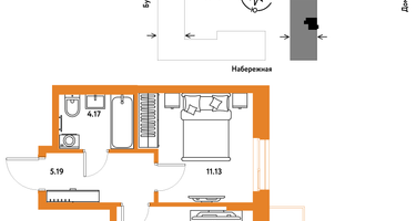 1-к. квартира, 36&nbsp;м²
