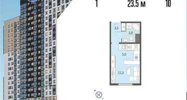 Студия, 23 м²