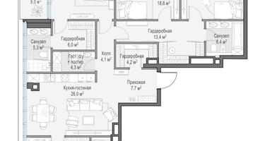 3-к. квартира, 157 м²