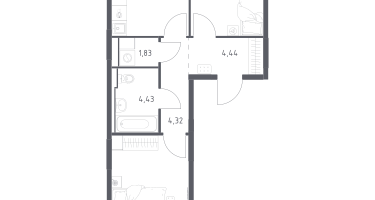 2-к. квартира, 59&nbsp;м²