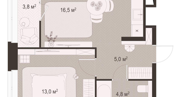 1-к. квартира, 43 м²