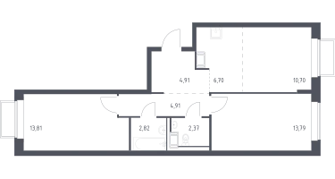 Студия, 59&nbsp;м²