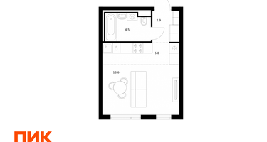 Студия, 26&nbsp;м²