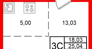 Студия, 25&nbsp;м²