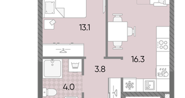 Студия, 37&nbsp;м²