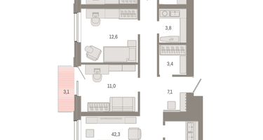 4-к. квартира, 143 м²
