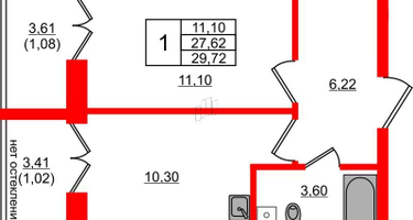 1-к. квартира, 29&nbsp;м²