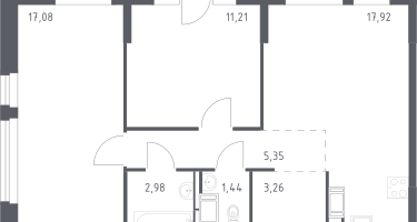 2-к. квартира, 60&nbsp;м²
