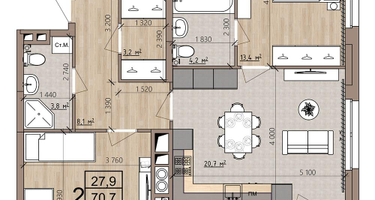 2-к. квартира, 75&nbsp;м²