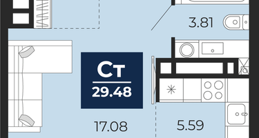 Студия, 29&nbsp;м²
