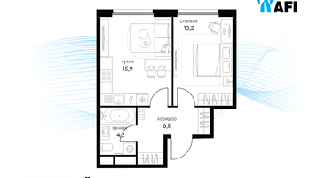 1-к. квартира, 40 м²