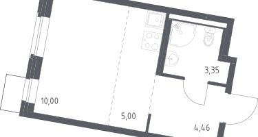 Студия, 22&nbsp;м²