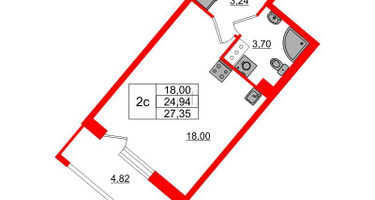 Студия, 24&nbsp;м²