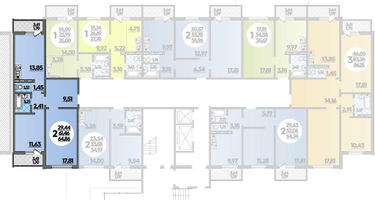 2-к. квартира, 64&nbsp;м²