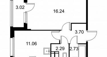 1-к. квартира, 37&nbsp;м²