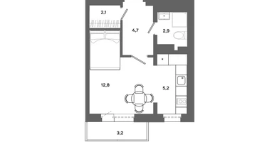1-к. квартира, 28&nbsp;м²