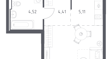 Студия, 28&nbsp;м²