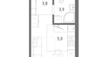 Студия, 22 м²