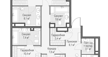 4-комнатная квартира, 163&nbsp;м²