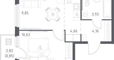 Студия, 34&nbsp;м²