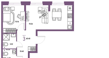 3-к. квартира, 60&nbsp;м²