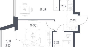 1-к. квартира, 32&nbsp;м²