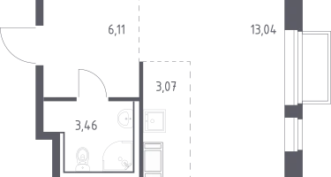 Студия, 25&nbsp;м²
