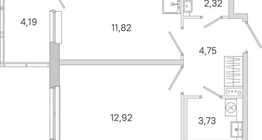 1-к. квартира, 36 м²
