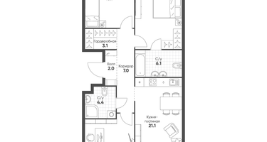 3-к. квартира, 88&nbsp;м²