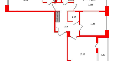3-к. квартира, 78 м²