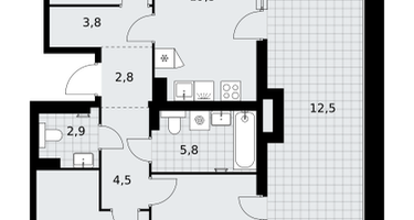 3-к. квартира, 92&nbsp;м²