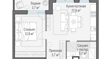 2-к. квартира, 41&nbsp;м²