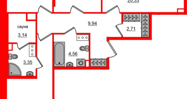 3-к. квартира, 87&nbsp;м²