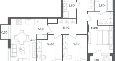 4-к. квартира, 72&nbsp;м²