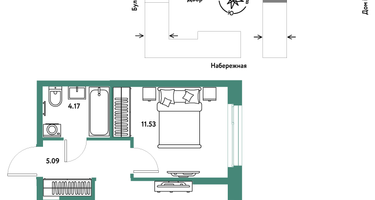 2-к. квартира, 40 м²