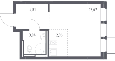 Студия, 23&nbsp;м²