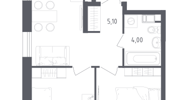 2-к. квартира, 41&nbsp;м²