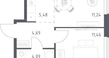 Студия, 36&nbsp;м²