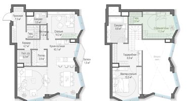 3-к. квартира, 115 м²