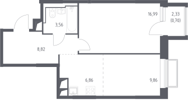 Студия, 46&nbsp;м²