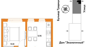 1-к. квартира, 31&nbsp;м²