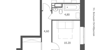 2-к. квартира, 56&nbsp;м²