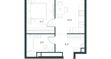 1-к. квартира, 35 м²