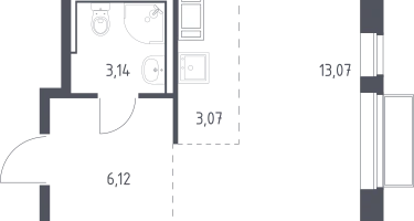 Студия, 25&nbsp;м²