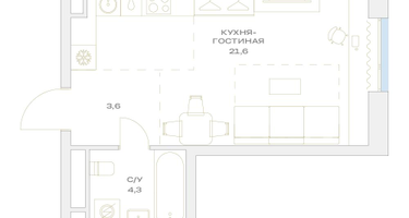 Студия, 29&nbsp;м²